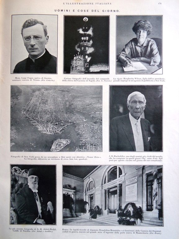 L'Illustrazione Italiana 29 Luglio 1923 Emigrazione USA Sorel Londra Rockefeller