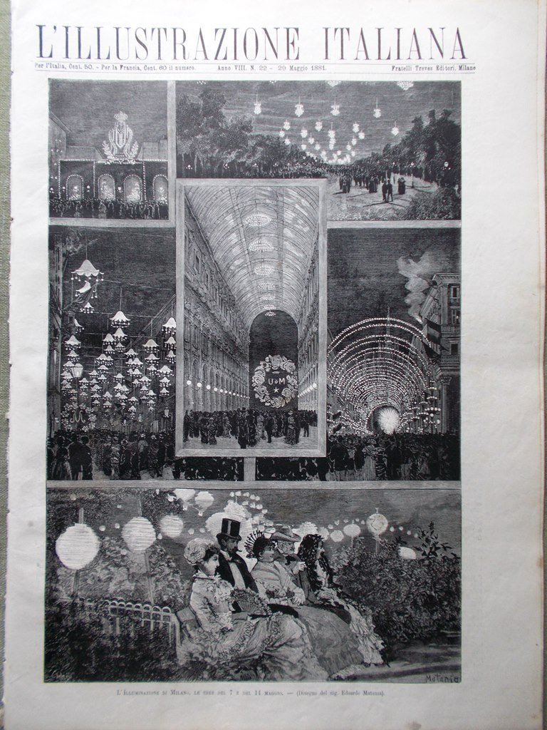 L'Illustrazione Italiana 29 Maggio 1881 Lago Como Bellagio Mikado Nozze …