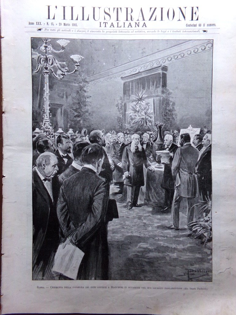 L'Illustrazione Italiana 29 Marzo 1903 Biancheri Pezzana Paris Ferrovia Sarajevo