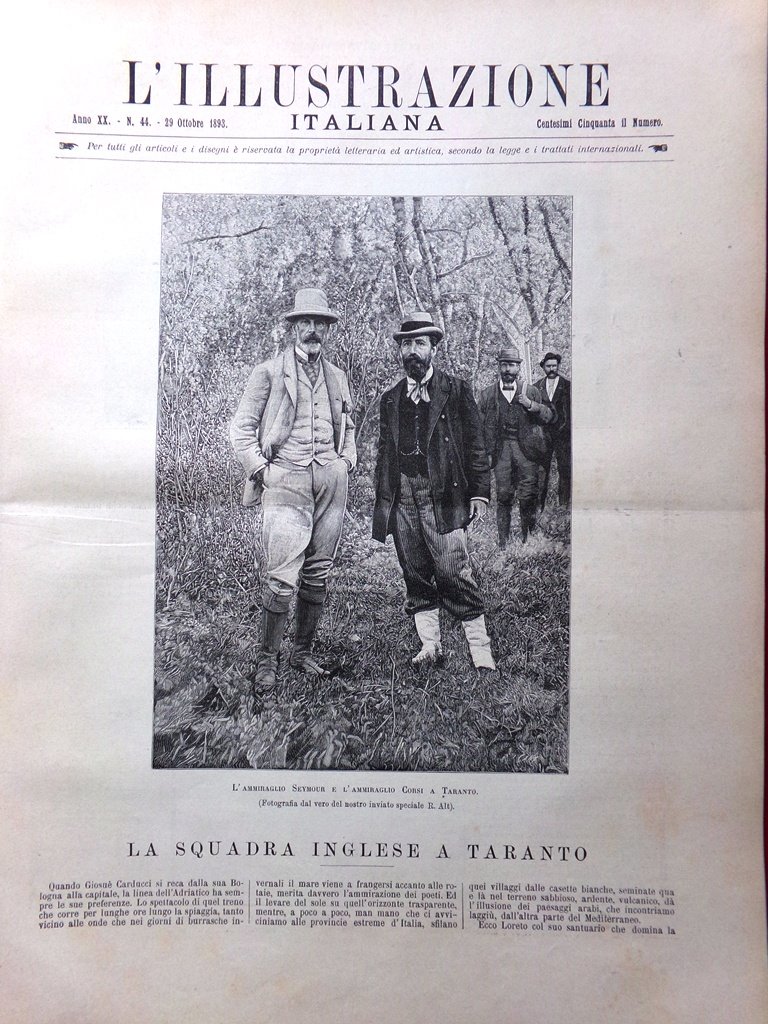 L'Illustrazione Italiana 29 Ottobre 1893 Russi Parigi Incendio Politeama Seymour