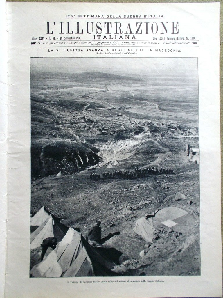 L'Illustrazione Italiana 29 Settembre 1918 WW1 Alpino di Villar Perosa …