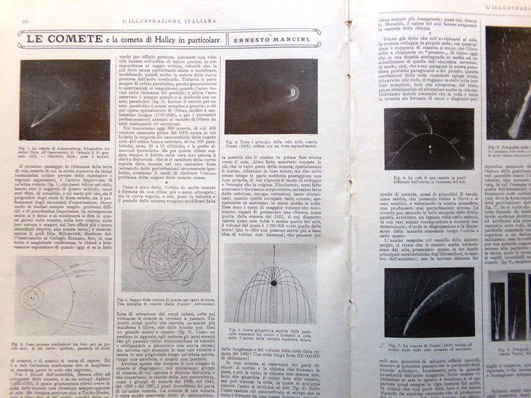 L'Illustrazione Italiana 3 Aprile 1910 Cometa Halley Eruzione Etna Deledda …