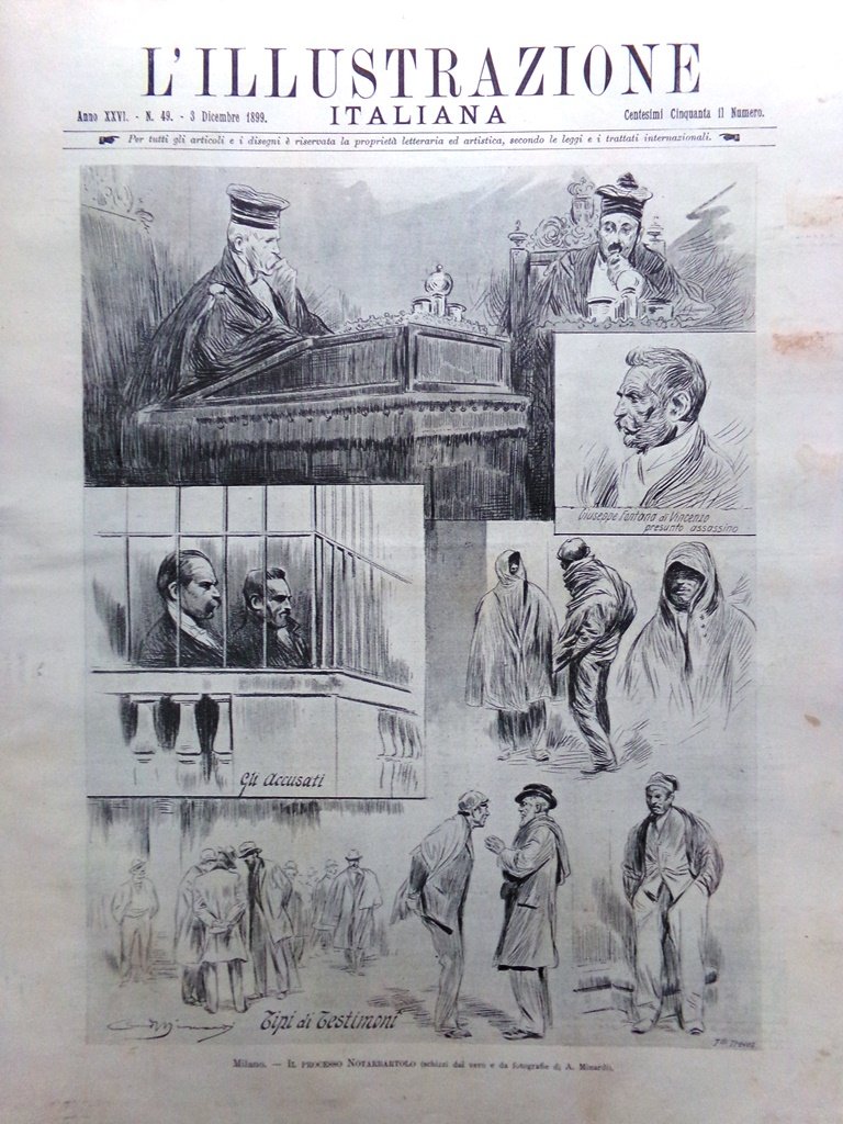 L'Illustrazione Italiana 3 Dicembre 1899 Processo Notarbartolo Costumi Roma Said