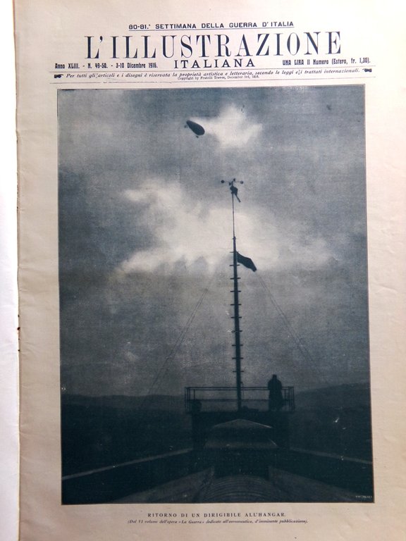 L'illustrazione Italiana 3 Dicembre 1916 WW1 Tittoni Camona Carnia Cadore …