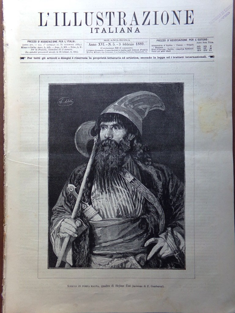 L'Illustrazione Italiana 3 Febbraio 1889 Bombay Praga Rovetta Bacino Spezia …