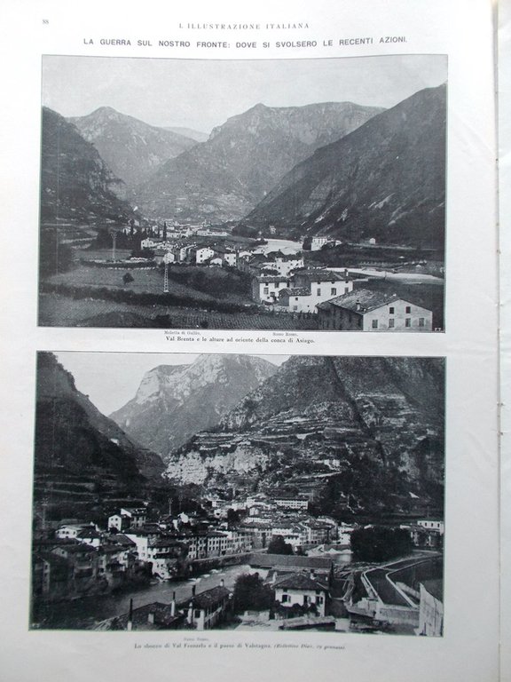 L'Illustrazione Italiana 3 Febbraio 1918 WW1 Valstagna Croce Rossa Brest …