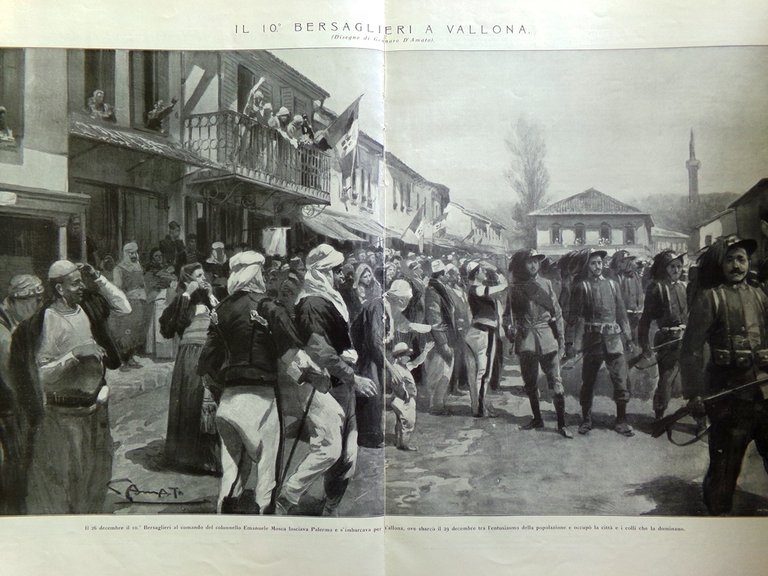 L'Illustrazione Italiana 3 Gennaio 1915 WW1 Bersaglieri a Vallona Rapallo …