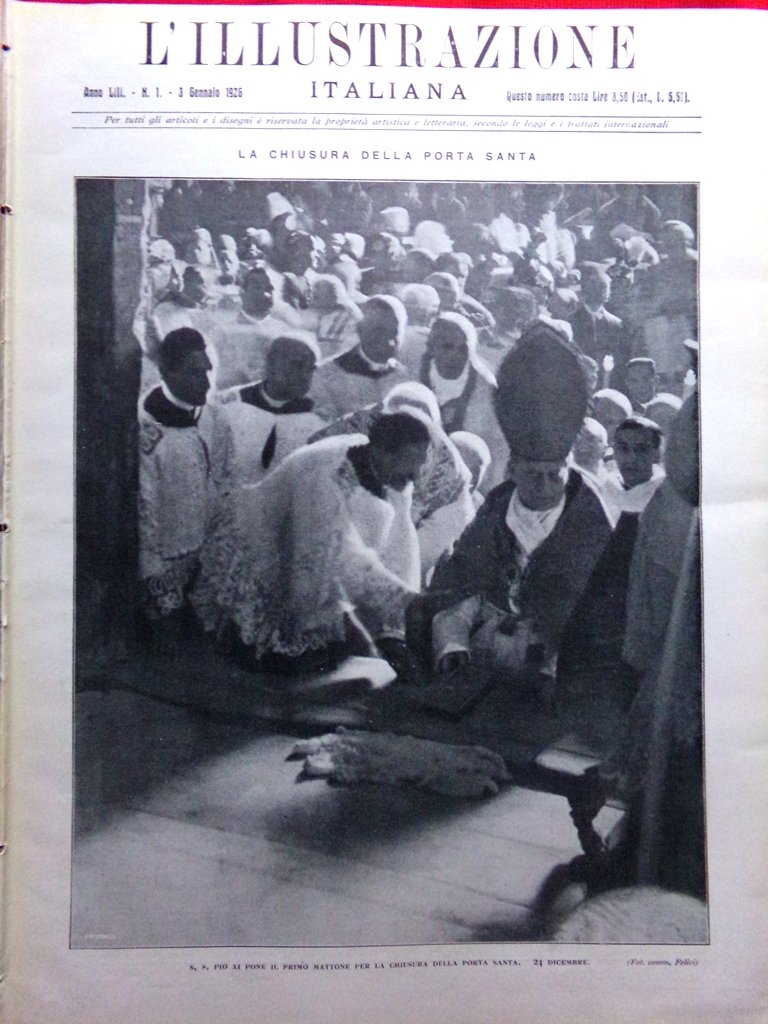 L'Illustrazione Italiana 3 Gennaio 1926 Porta Santa Pio XI Monreale … | Immagine principale
