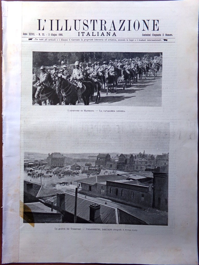 L'Illustrazione Italiana 3 Giugno 1900 Rita Cascia La Salle Transvaal …
