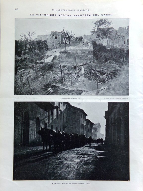 L'Illustrazione Italiana 3 Giugno 1917 WW1 Avanzata sul Carso Monfalcone …