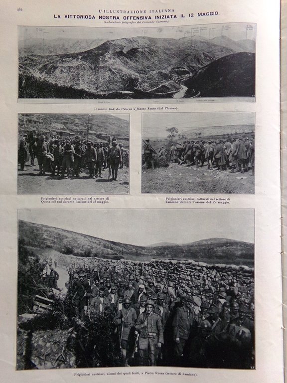 L'Illustrazione Italiana 3 Giugno 1917 WW1 Avanzata sul Carso Monfalcone …