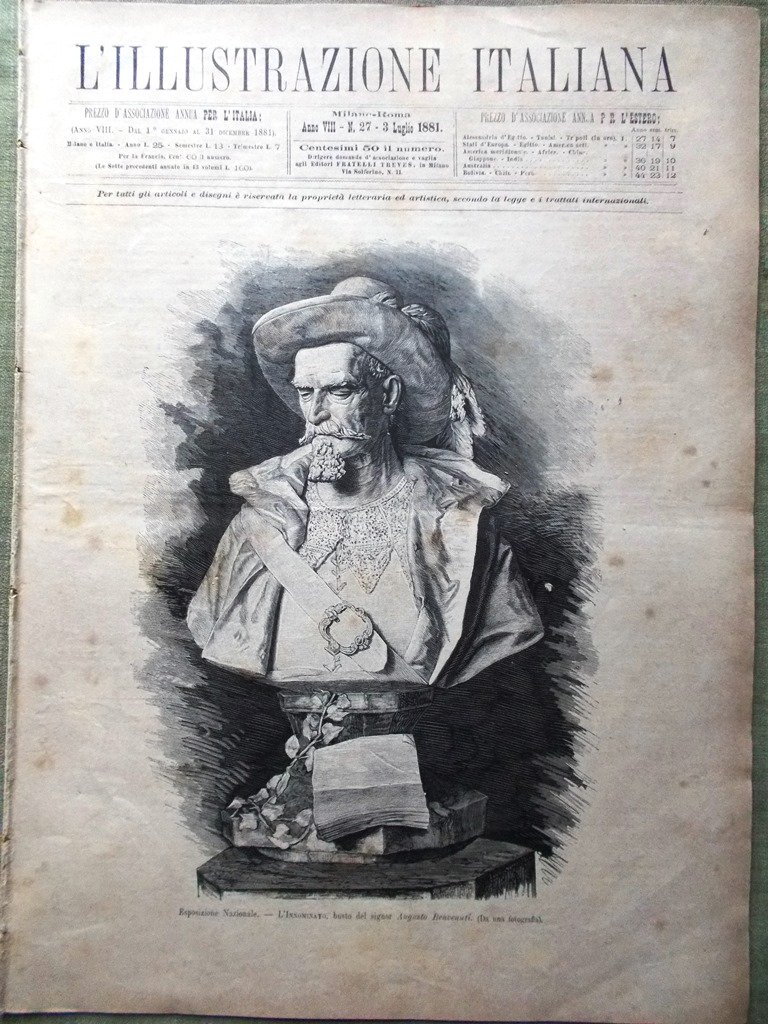 L'Illustrazione Italiana 3 Luglio 1881 Varo Gioia Littré Tranquilli Ascoli …