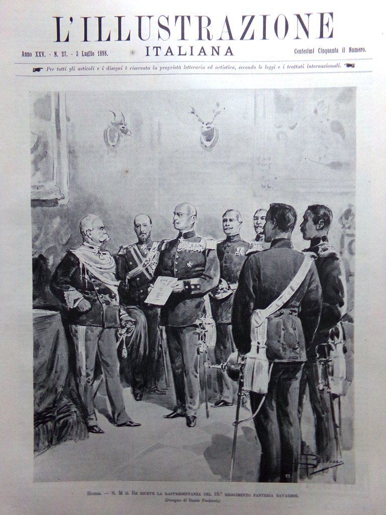 L'Illustrazione Italiana 3 Luglio 1898 Leopardi Festa dei Gigli Nola …