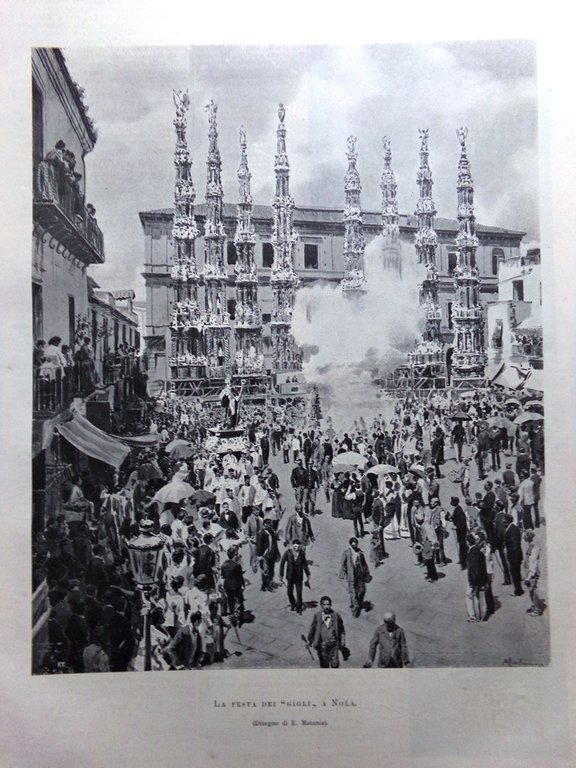 L'Illustrazione Italiana 3 Luglio 1898 Leopardi Festa dei Gigli Nola …