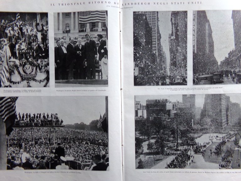 L'Illustrazione Italiana 3 Luglio 1927 Piano Regolatore Milano Lindbergh Tirreno