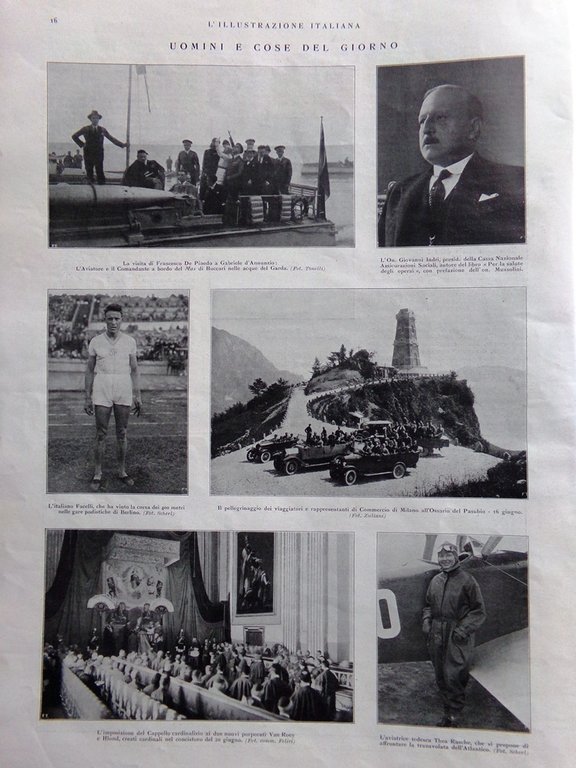 L'Illustrazione Italiana 3 Luglio 1927 Piano Regolatore Milano Lindbergh Tirreno