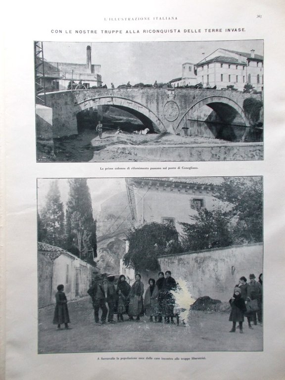 L'Illustrazione Italiana 3 Novembre 1918 WW1 Piave Conegliano Ponte Priula …