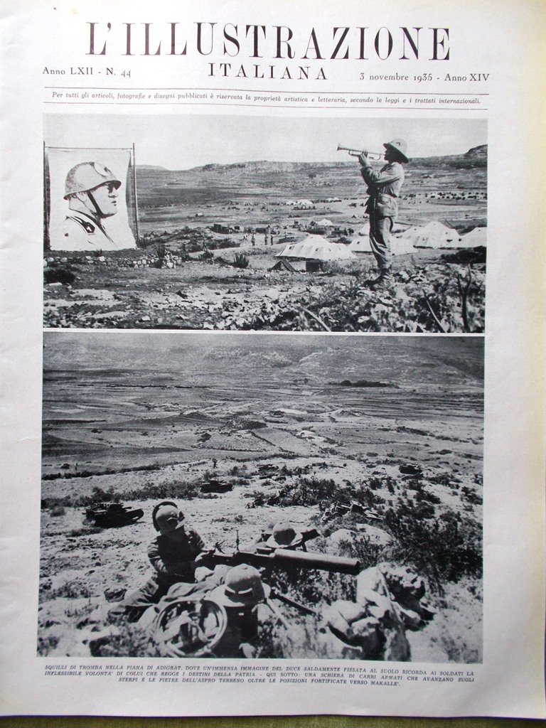 L'Illustrazione Italiana 3 Novembre 1935 Stazione Firenze Prosa Adigrat Carbone