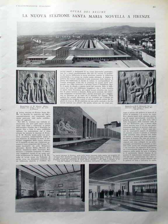 L'Illustrazione Italiana 3 Novembre 1935 Stazione Firenze Prosa Adigrat Carbone
