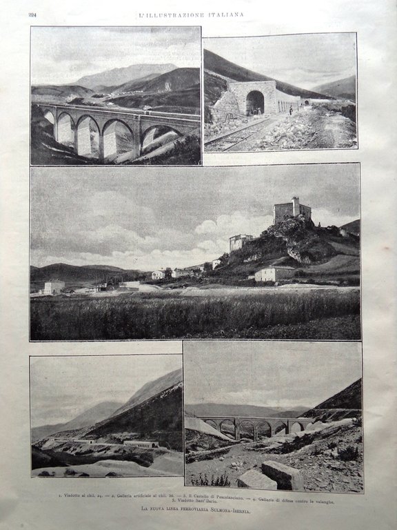 L'illustrazione Italiana 3 Ottobre 1897 Donizetti Browning Sulmona Isernia Treno