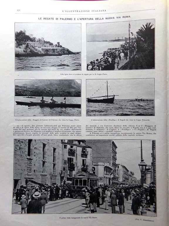 L'Illustrazione Italiana 3 Settembre 1922 Via Roma Palermo Gara Canzoni … | Immagine Gallery 4