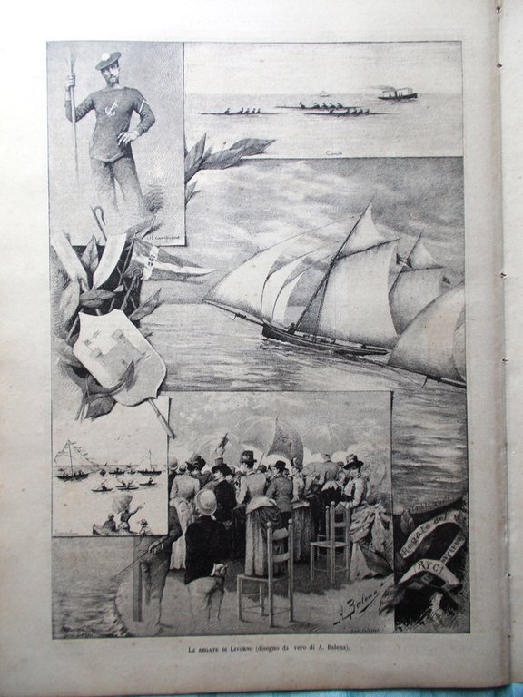 L'Illustrazione Italiana 30 Agosto 1885 Uniformi Africa Regate Livorno Manzoni