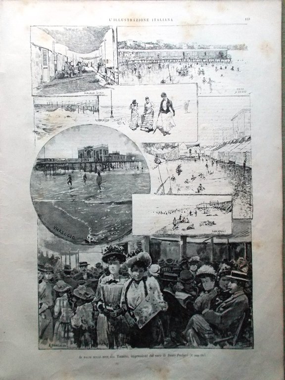 L'Illustrazione Italiana 30 Agosto 1891 Mondovì Tenda Bagni Girompini Saccarello