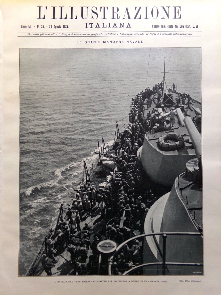 L'Illustrazione Italiana 30 Agosto 1925 Bardini Viani Cotone Susa Manovre … | Immagine principale