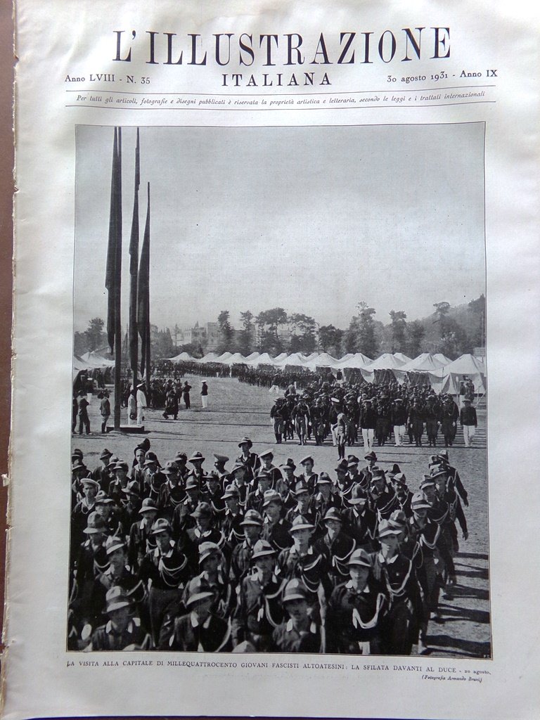 L'illustrazione Italiana 30 Agosto 1931 Musco Govi Ricordi Venezia Castelli …