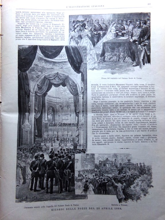 L'Illustrazione Italiana 30 Aprile 1893 Nozze d'Argento Umberto Margherita Doni