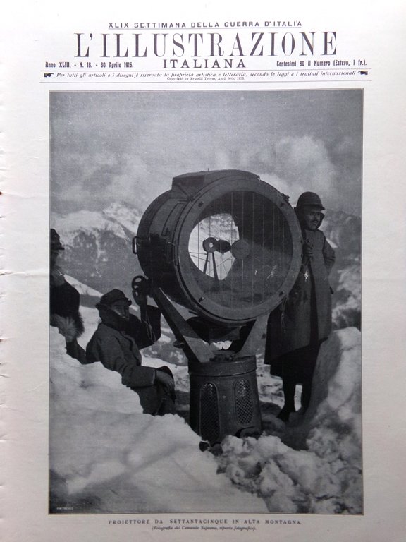 L'illustrazione Italiana 30 Aprile 1916 WW1 Marsiglia Marchetti Pirandello Nero