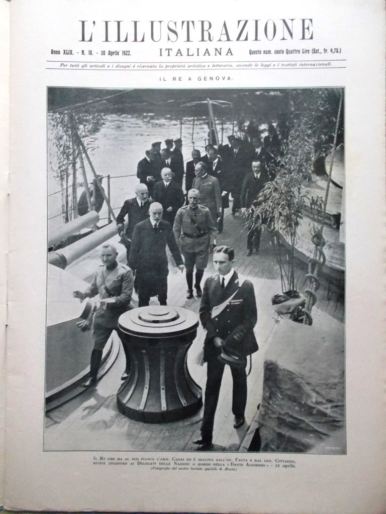 L'Illustrazione Italiana 30 Aprile 1922 Genova Trattato di Rapallo Conte … | Immagine principale