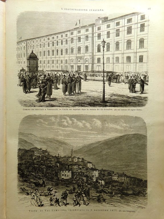 L'Illustrazione Italiana 30 Dicembre 1877 Incendio Vione Ricci Asson Versailles