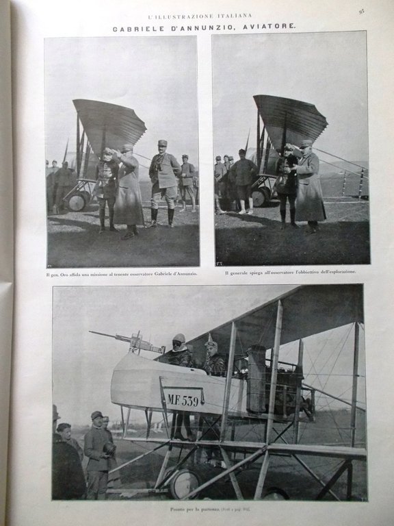 L'illustrazione Italiana 30 Gennaio 1916 WW1 D'Annunzio Ricordi Miraglia Gorizia