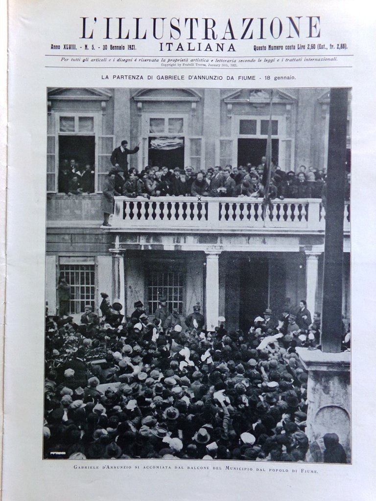 L'Illustrazione Italiana 30 Gennaio 1921 Fiume Innsbruck Porto Milano Mogadiscio