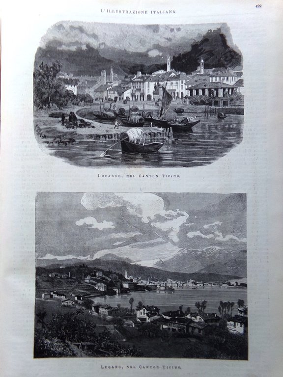 L'Illustrazione Italiana 30 Giugno 1878 Locarno Lugano Ravenna a Farini …