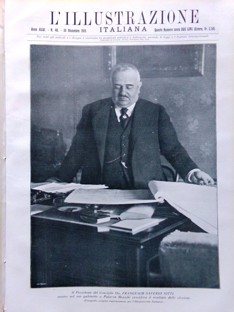L'Illustrazione Italiana 30 Novembre 1919 XXV Legislatura Nitti Elezioni Sicilia