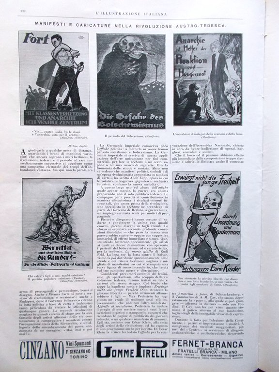 L'Illustrazione Italiana 31 Agosto 1919 Martirio Nervesa Convegno Pola Giavera