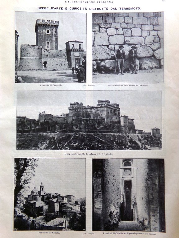 L'Illustrazione Italiana 31 Gennaio 1915 WW1 Celano Ortucchio Pastro Castelnuovo