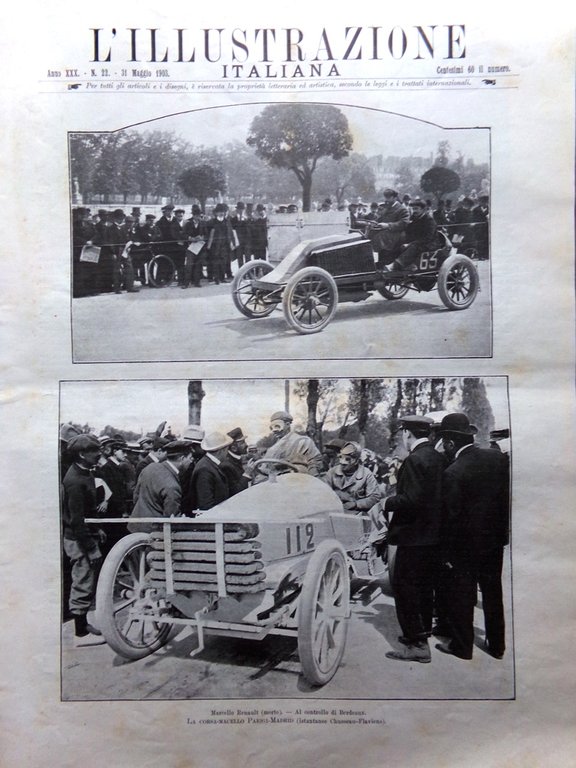 L'Illustrazione Italiana 31 Maggio 1903 Corsa Parigi Madrid Canea Borgo … | Immagine Gallery 1