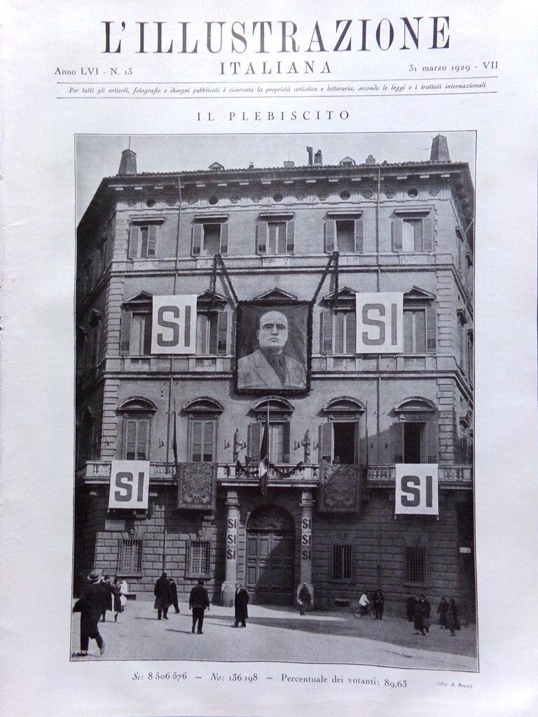 L'Illustrazione Italiana 31 Marzo 1929 Plebiscito Trockij Accademia Foch Glutine