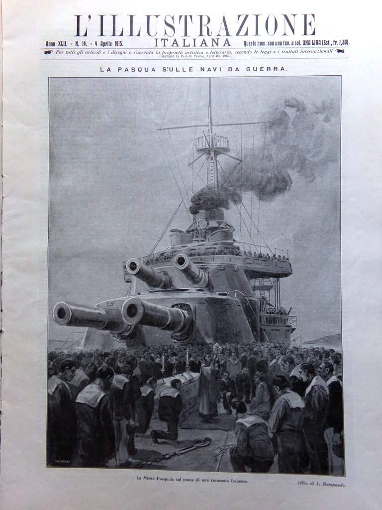 L'illustrazione Italiana 4 Aprile 1915 WW1 Gioacchino Murat Tommasini Dardanelli
