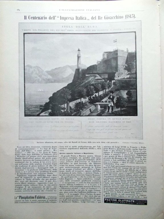 L'illustrazione Italiana 4 Aprile 1915 WW1 Gioacchino Murat Tommasini Dardanelli