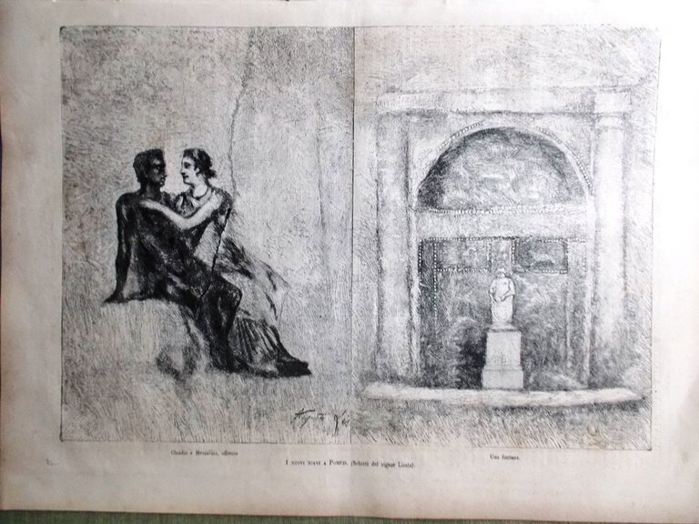 L'Illustrazione Italiana 4 Dicembre 1881 Scavi Pompei Maraini Accademia Livorno