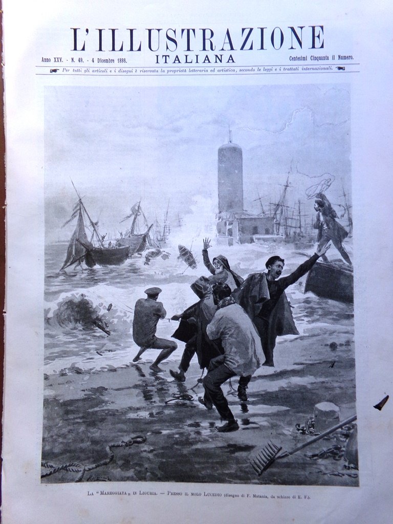 L'Illustrazione Italiana 4 Dicembre 1898 Franco Tosi Michele Carbonara Mascagni