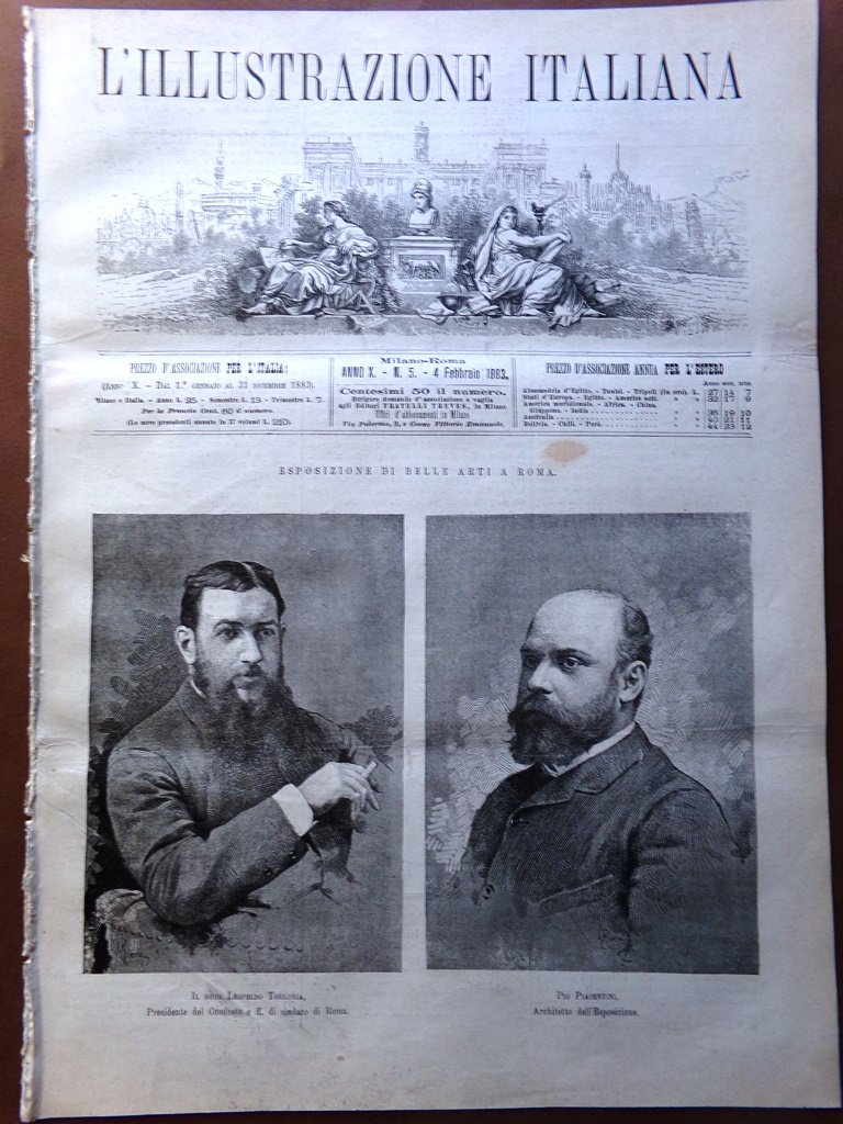 L'illustrazione Italiana 4 Febbraio 1883 Vittorio Emanuele Savoia Piramidi Roma