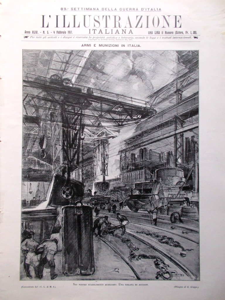 L'Illustrazione Italiana 4 Febbraio 1917 WW1 Sanremo Trentino Prestito Scialoja
