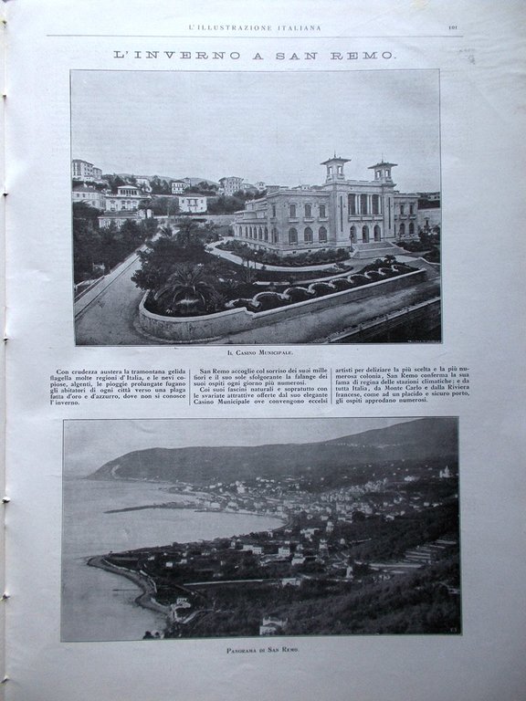 L'Illustrazione Italiana 4 Febbraio 1917 WW1 Sanremo Trentino Prestito Scialoja