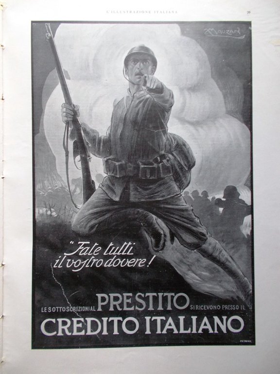 L'Illustrazione Italiana 4 Febbraio 1917 WW1 Sanremo Trentino Prestito Scialoja