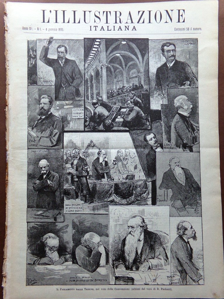 L'Illustrazione Italiana 4 Gennaio 1885 Capponi Bazzero Parlamento New Orleans